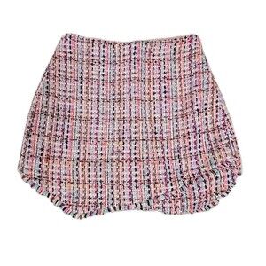 Lovers & Friends Tweed Mini Skort Skirt Multi-Color Pink Women’s Size XS